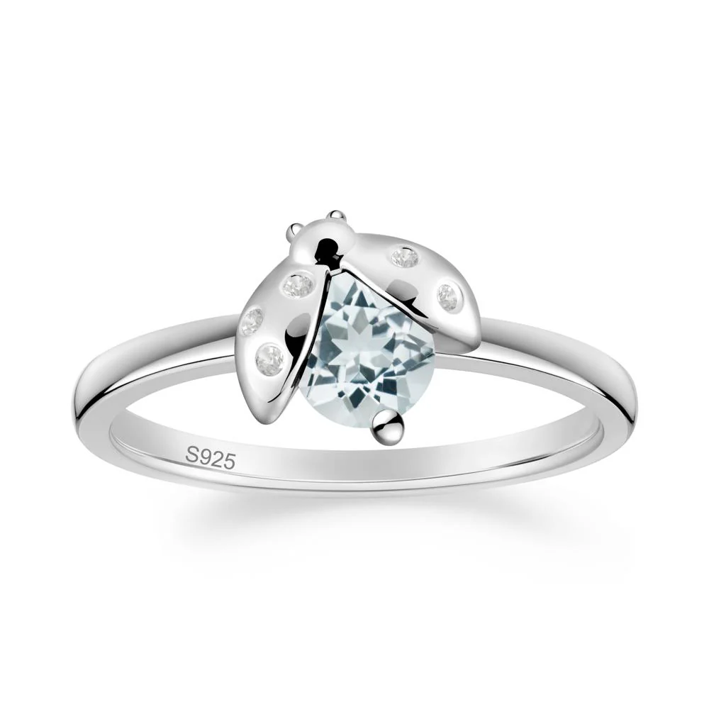 Ladybug Aquamarine Ring