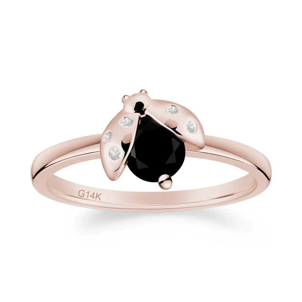 Ladybug Black Spinel Ring - Image 7