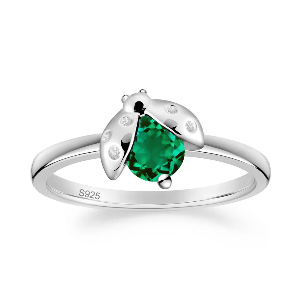 Ladybug Emerald Ring