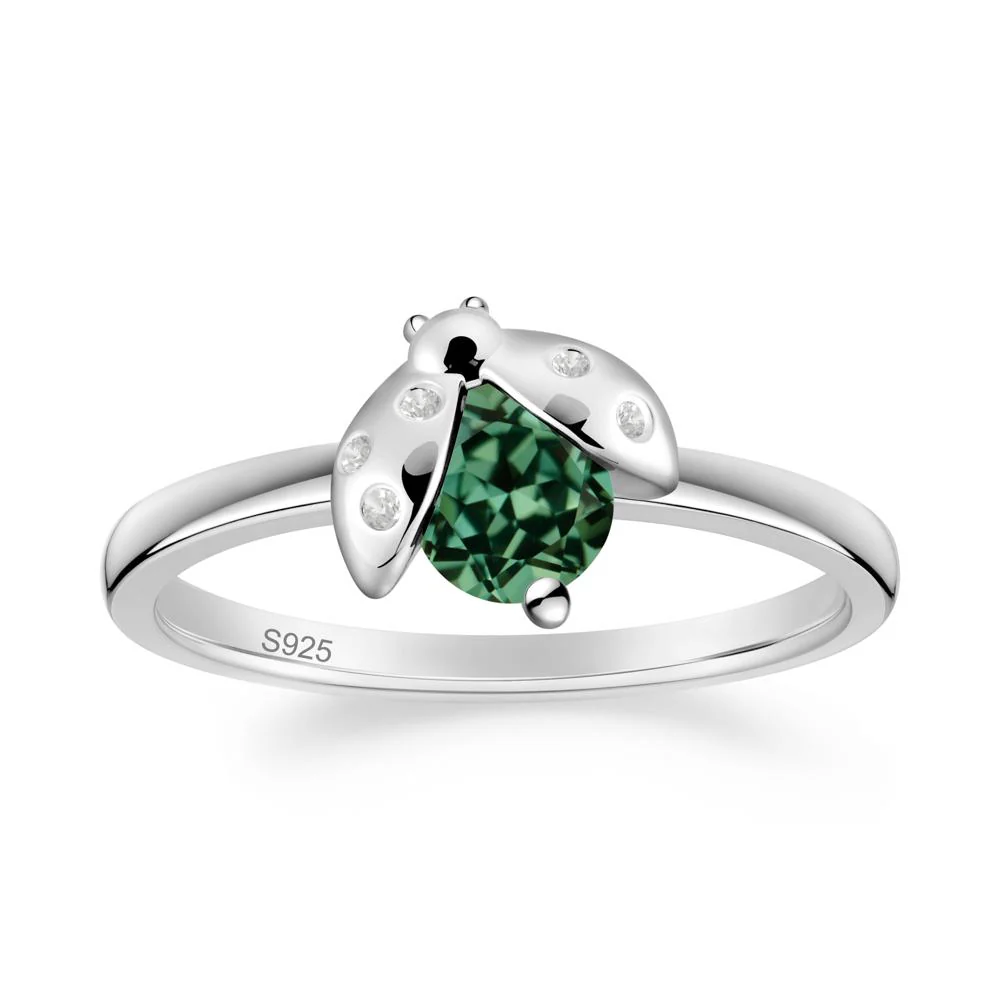 Ladybug Green Sapphire Ring