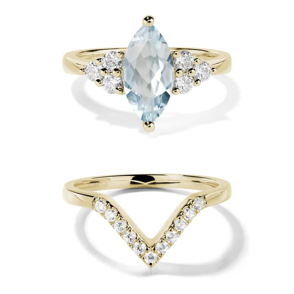 Large Marquise Cut Aquamarine Ring - Image 15