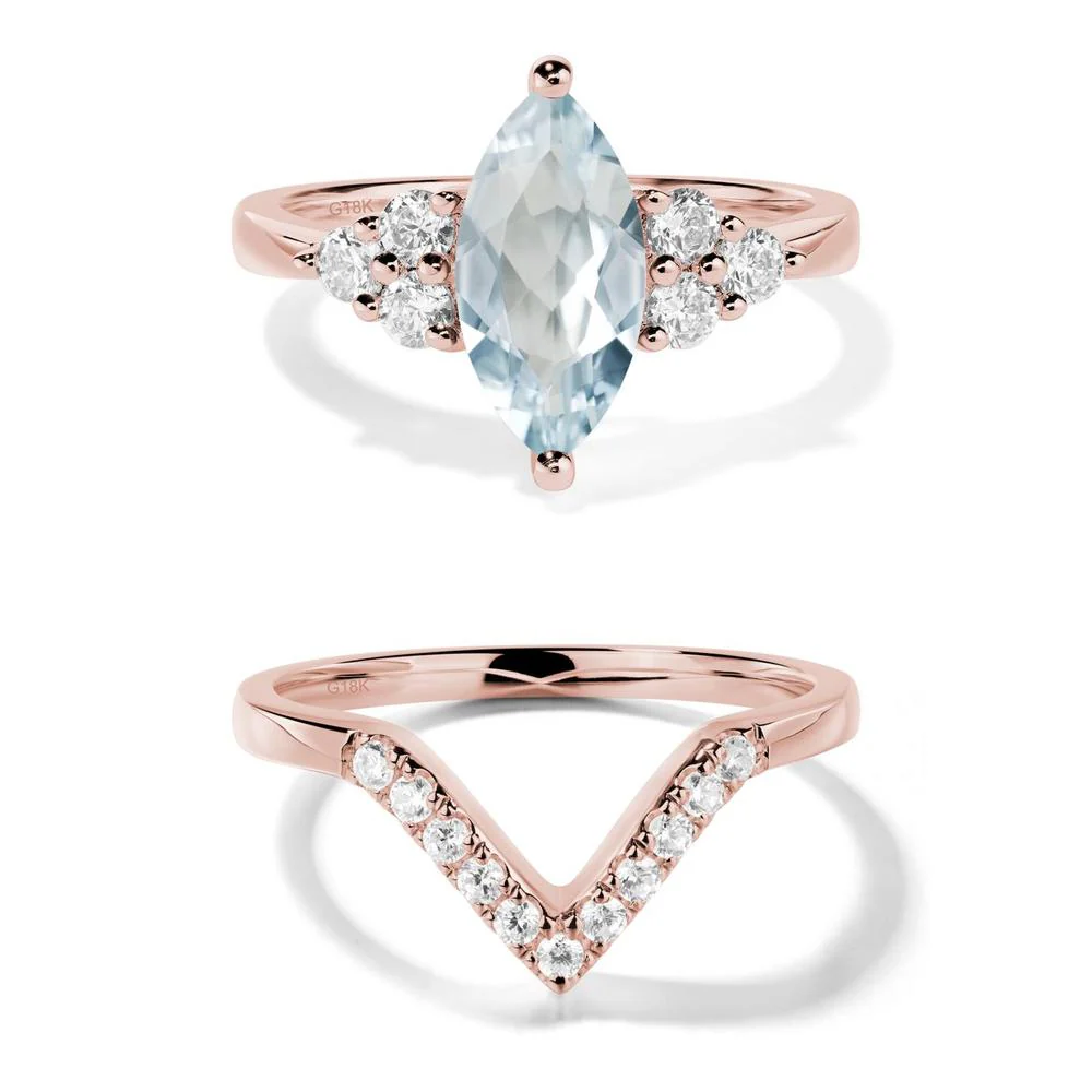 Large Marquise Cut Aquamarine Ring - Image 17