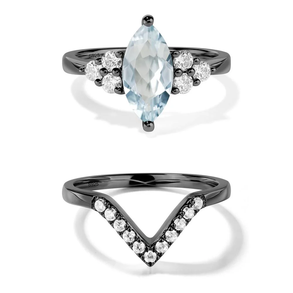 Large Marquise Cut Aquamarine Ring - Image 23