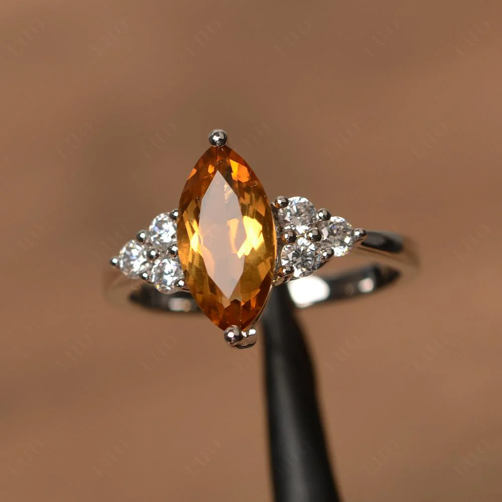 Citrine Marquise Engagement Ring - Image 29