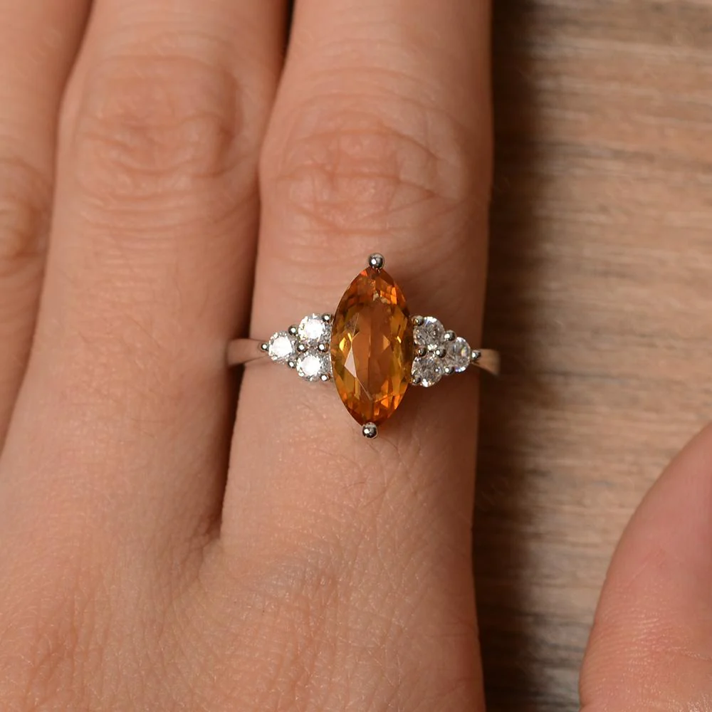 Citrine Marquise Engagement Ring - Image 32