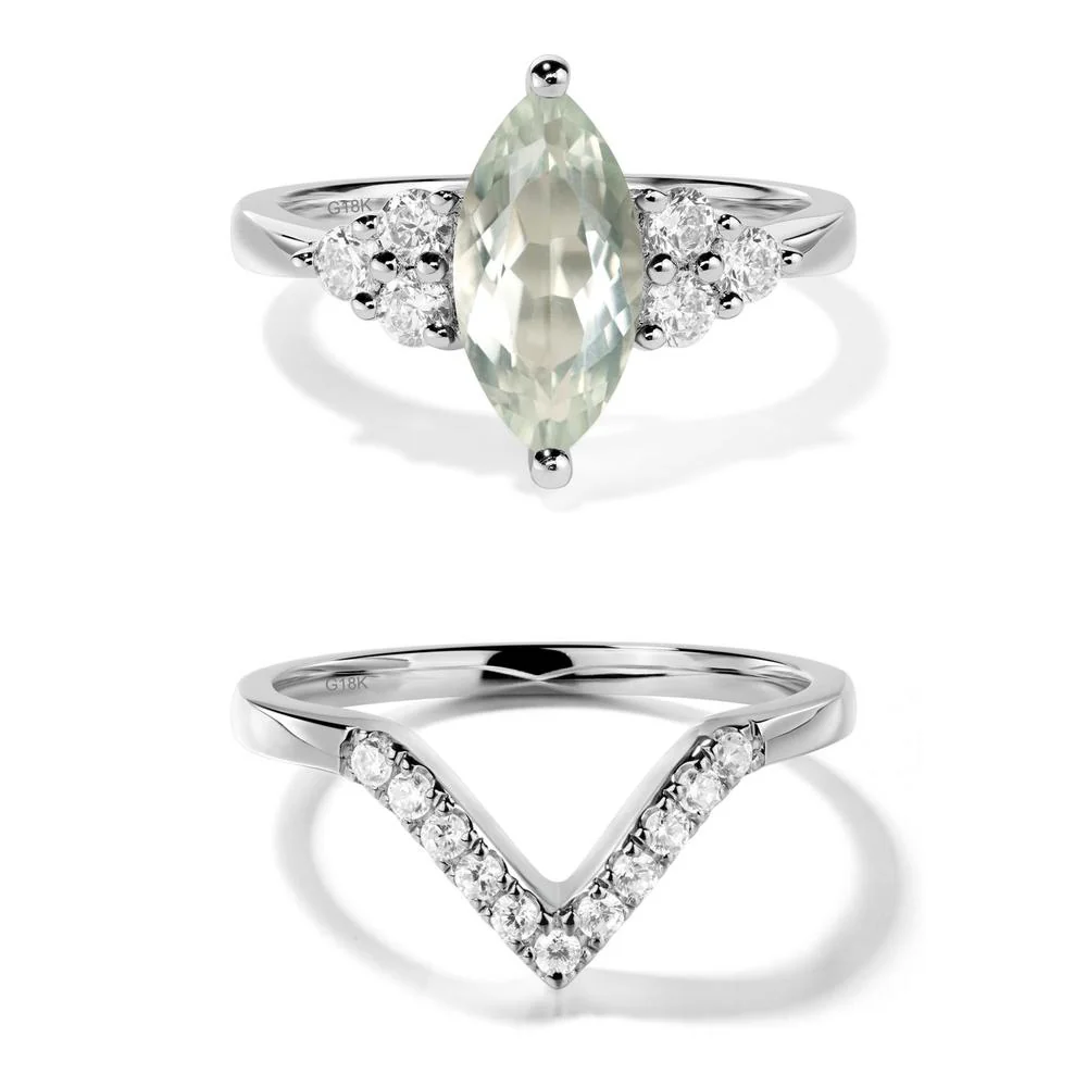 Green Amethyst Marquise Engagement Ring - Image 19