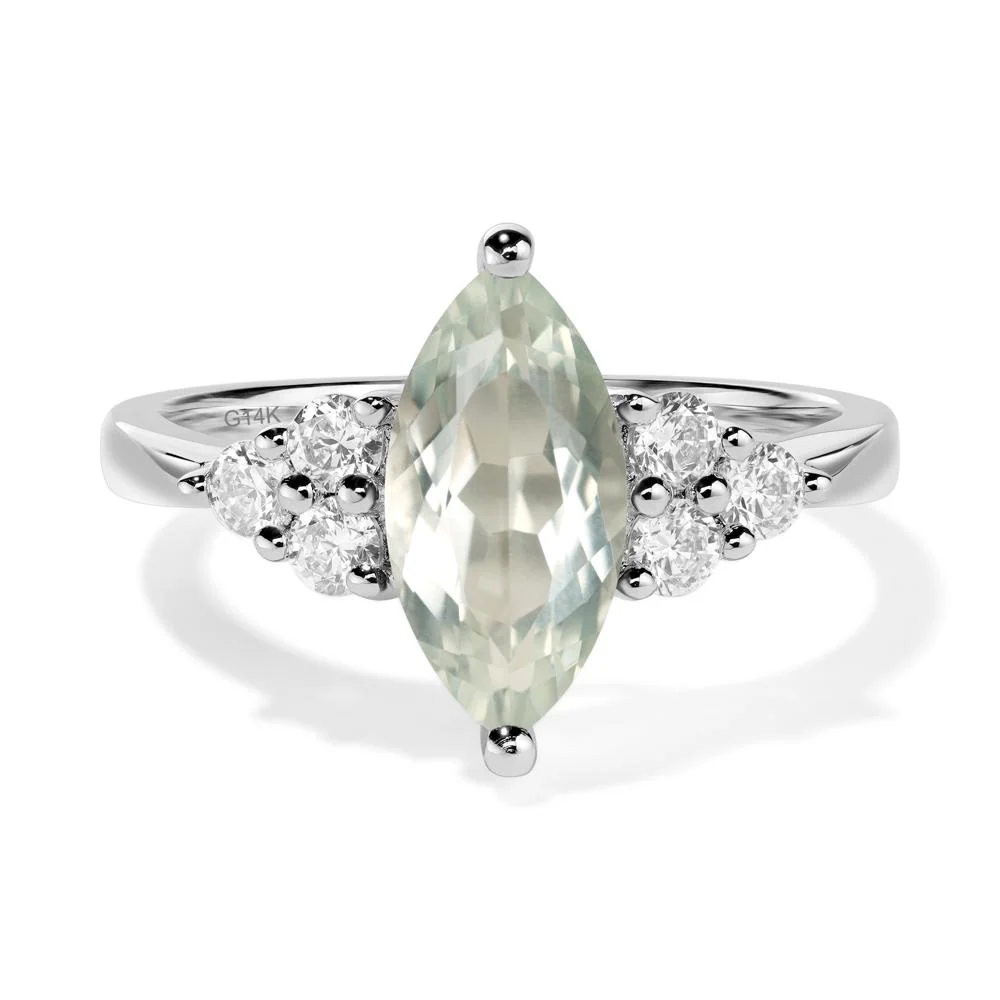 Green Amethyst Marquise Engagement Ring - Image 3