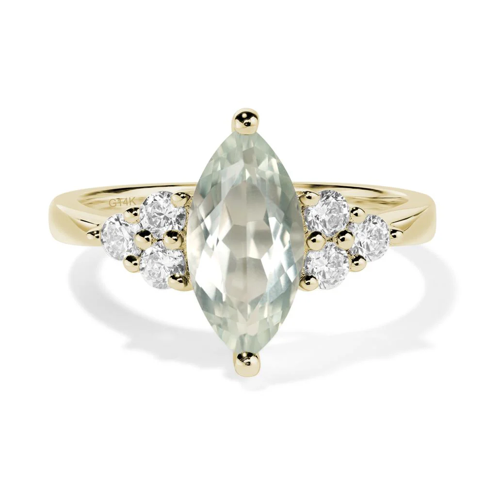 Green Amethyst Marquise Engagement Ring - Image 4