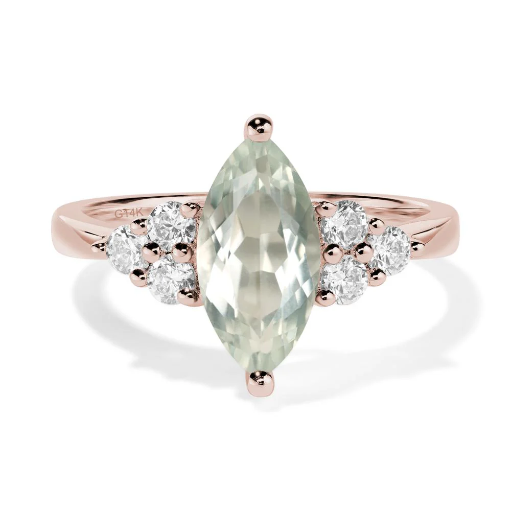 Green Amethyst Marquise Engagement Ring - Image 5