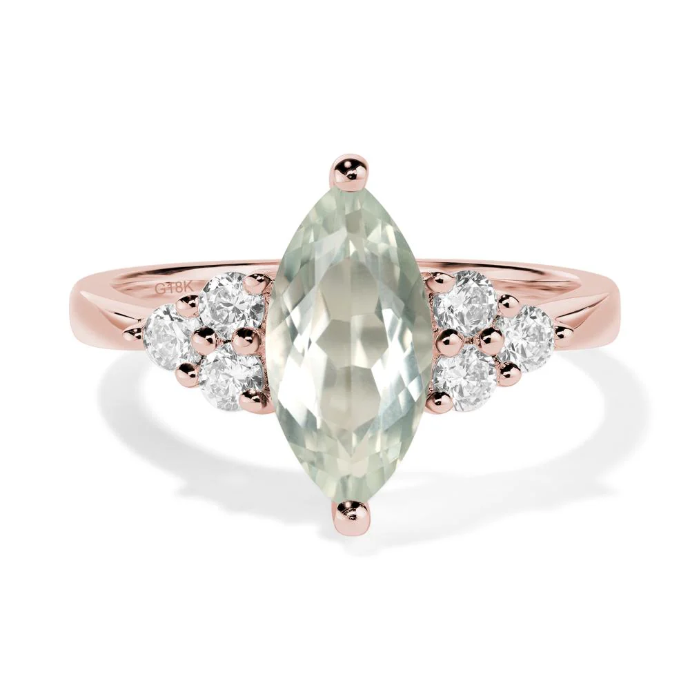 Green Amethyst Marquise Engagement Ring - Image 8