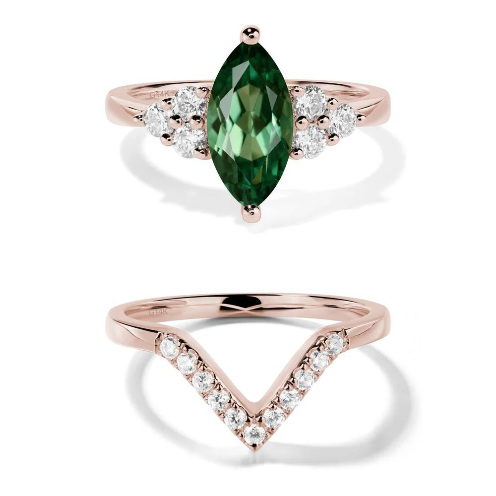 Large Marquise Cut Green Sapphire Ring - Image 11