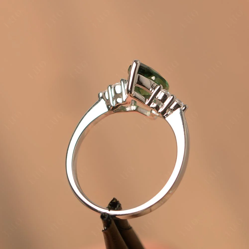 Large Marquise Cut Green Sapphire Ring - Image 31