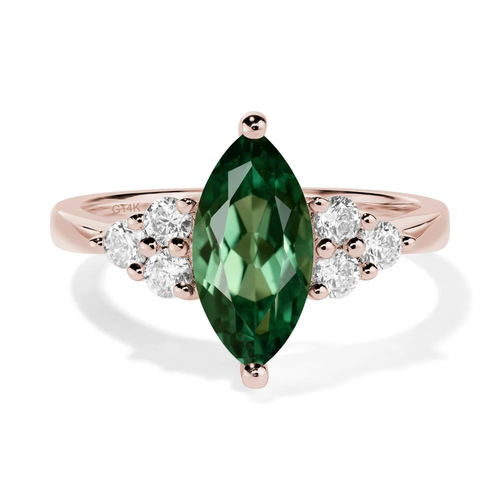 Large Marquise Cut Green Sapphire Ring - Image 5