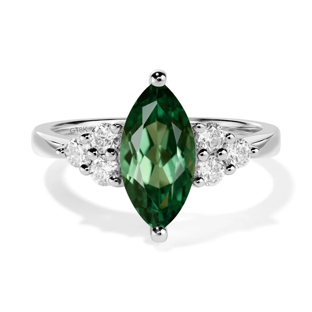Large Marquise Cut Green Sapphire Ring - Image 6