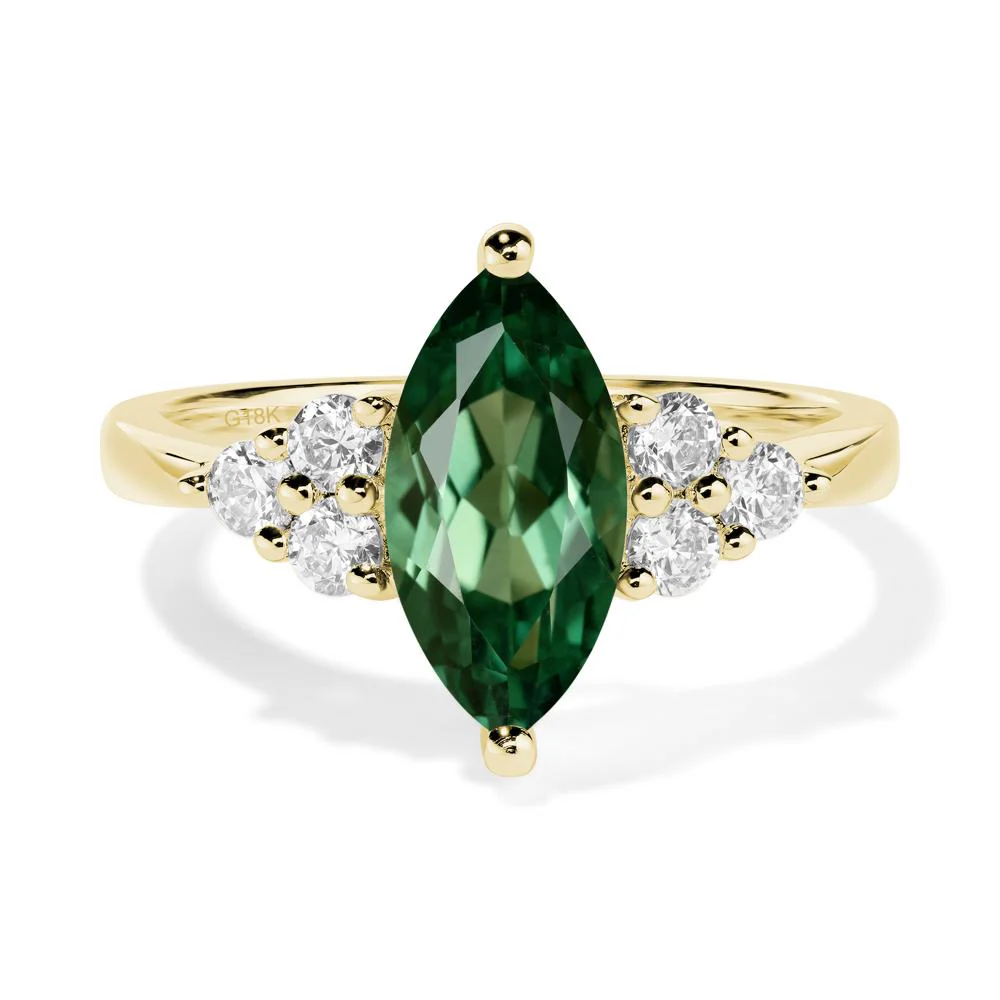 Large Marquise Cut Green Sapphire Ring - Image 7