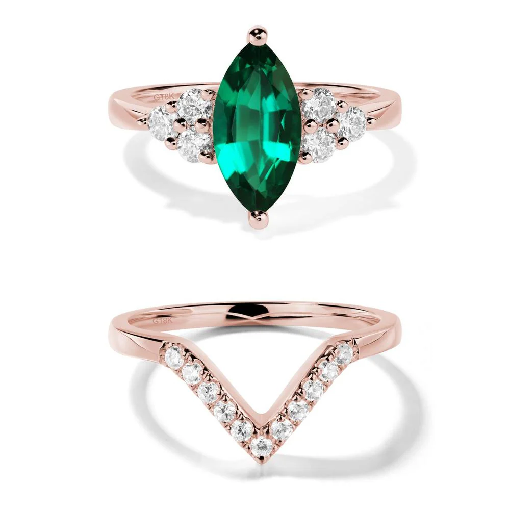 Large Marquise Cut Emerald Ring - Image 17