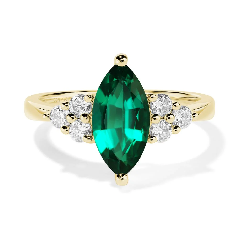 Large Marquise Cut Emerald Ring - Image 7