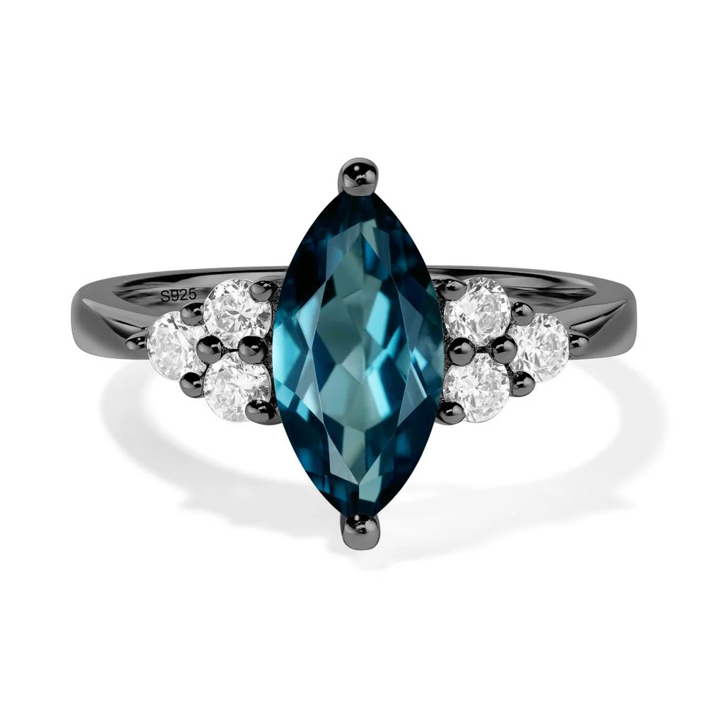 London Blue Topaz Marquise Engagement Ring - Image 2