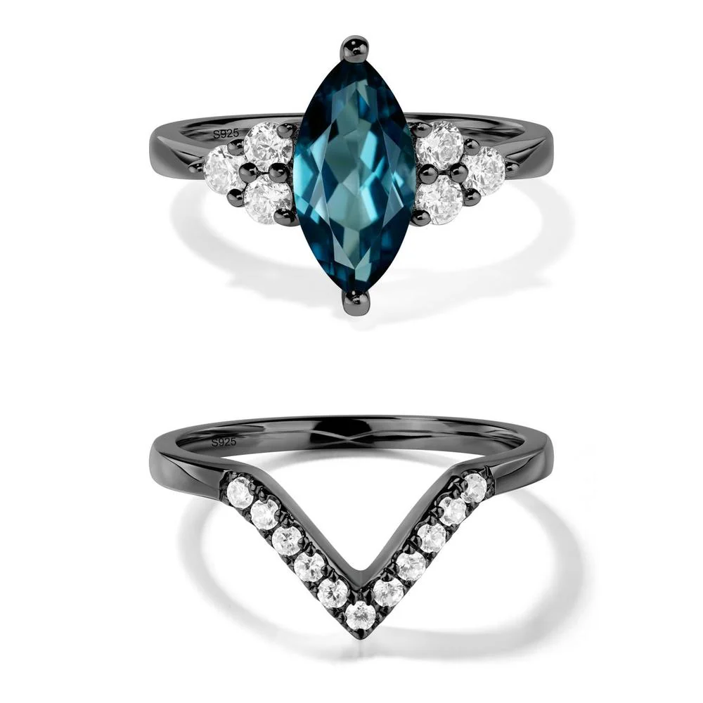 London Blue Topaz Marquise Engagement Ring - Image 23