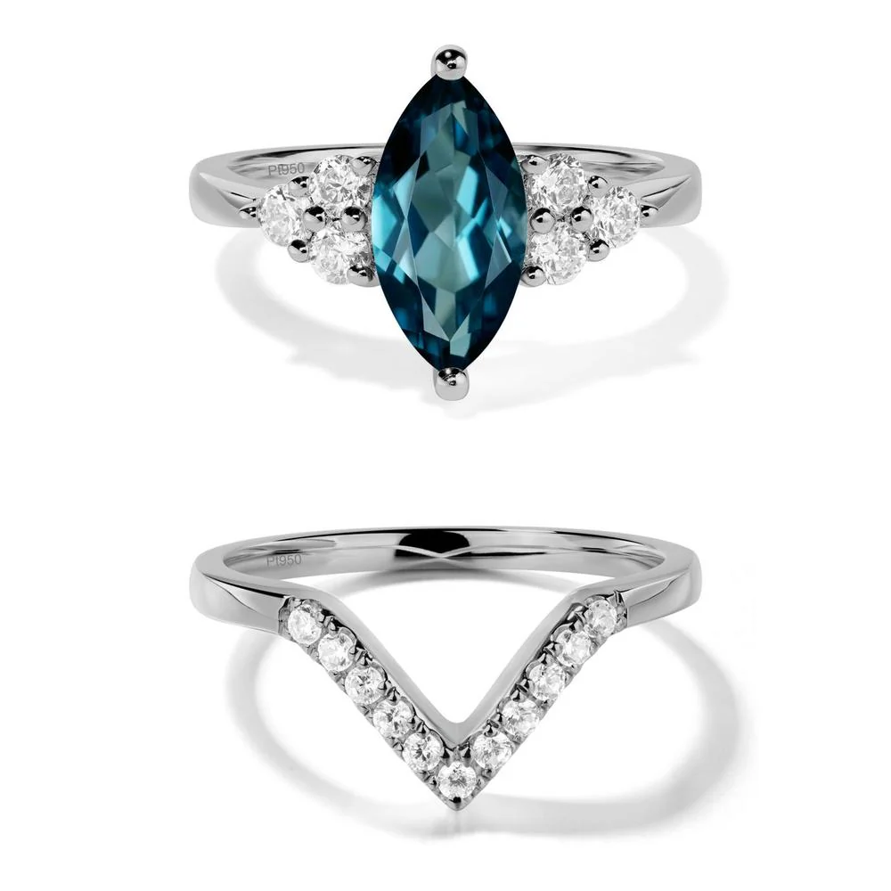 London Blue Topaz Marquise Engagement Ring - Image 25