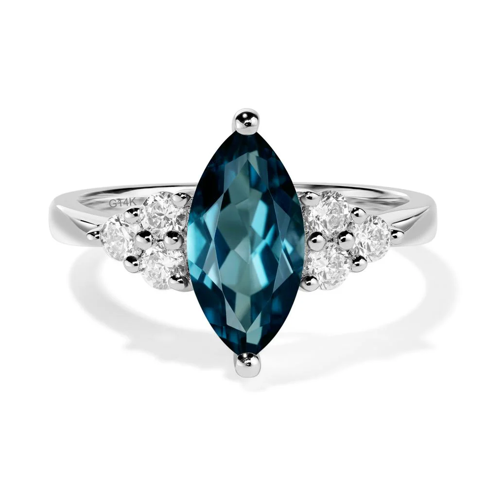 London Blue Topaz Marquise Engagement Ring - Image 3