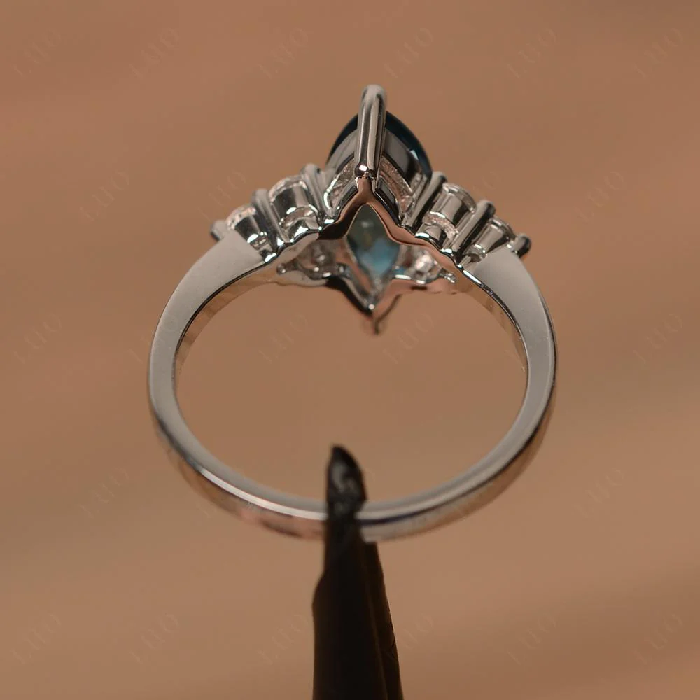 London Blue Topaz Marquise Engagement Ring - Image 31