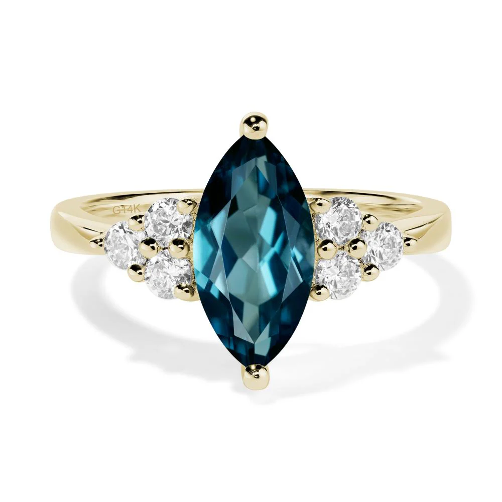 London Blue Topaz Marquise Engagement Ring - Image 4