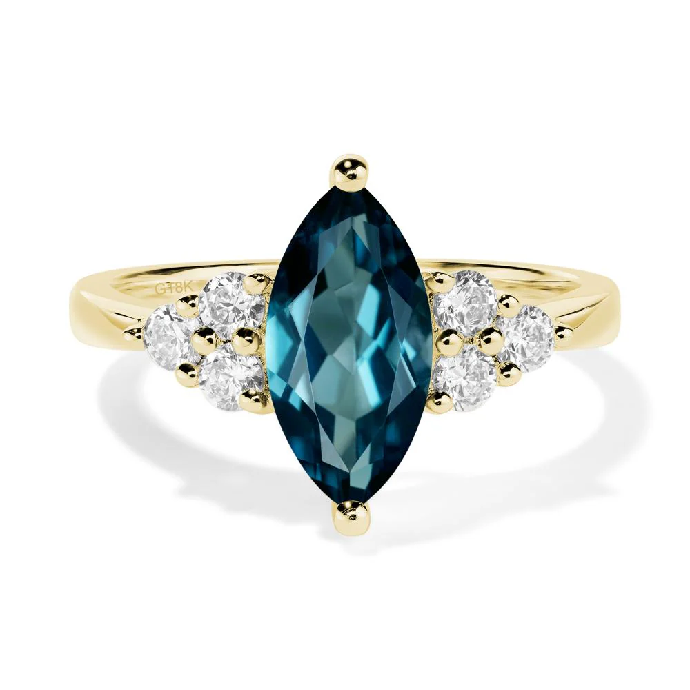 London Blue Topaz Marquise Engagement Ring - Image 7