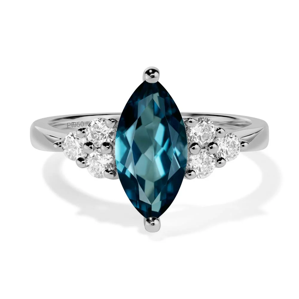 London Blue Topaz Marquise Engagement Ring - Image 9