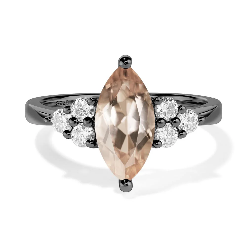 Large Marquise Cut Morganite Ring - Image 2