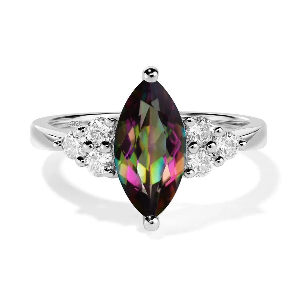Mystic Topaz Marquise Engagement Ring
