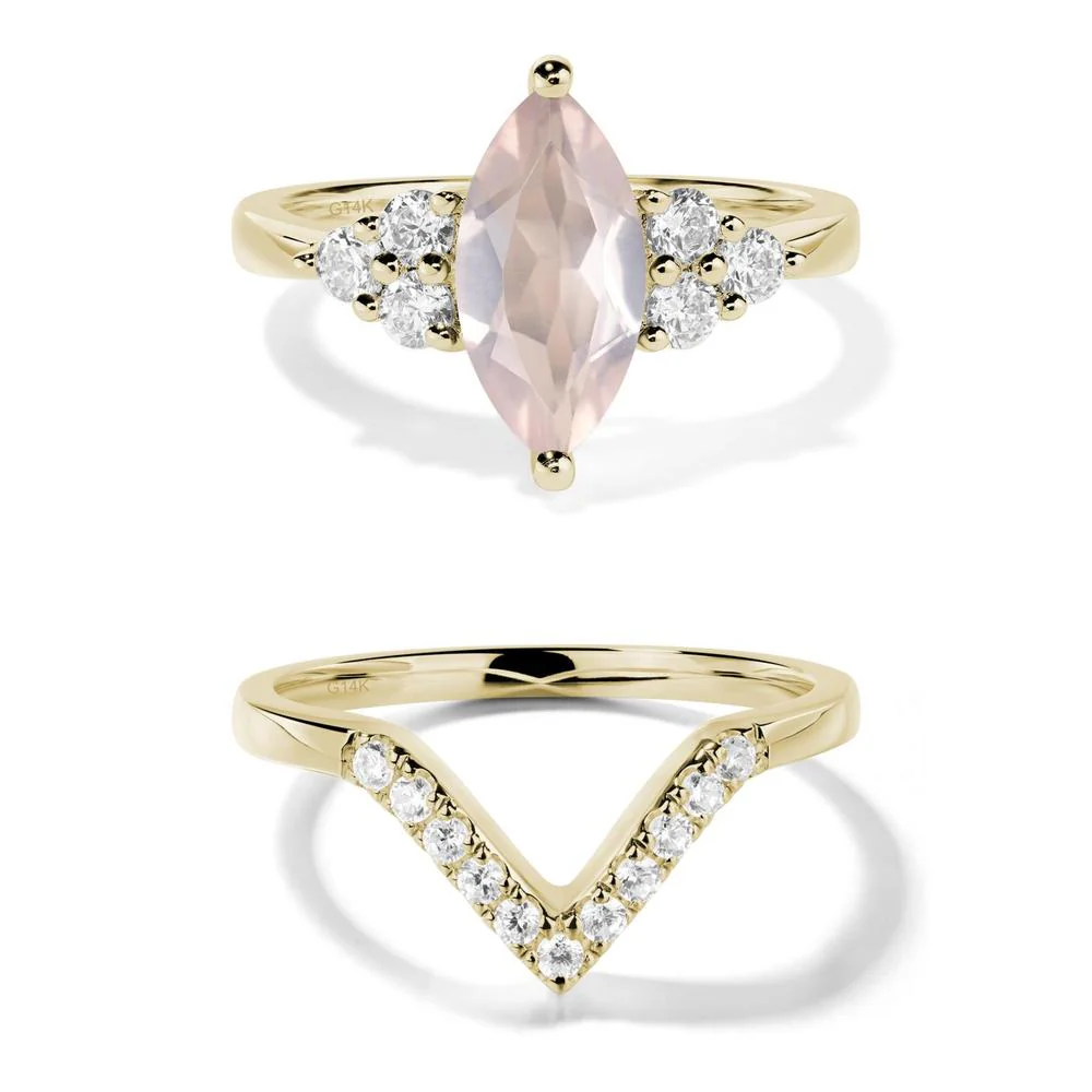 Rose Quartz Marquise Engagement Ring - Image 15