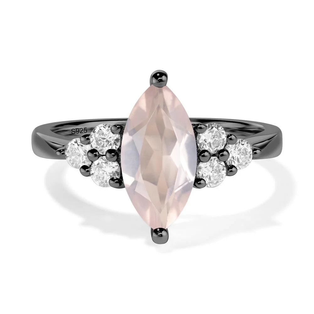 Rose Quartz Marquise Engagement Ring - Image 2
