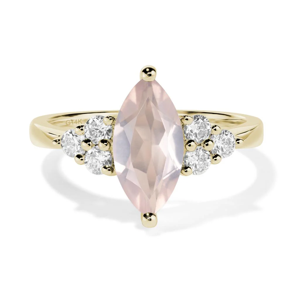 Rose Quartz Marquise Engagement Ring - Image 4
