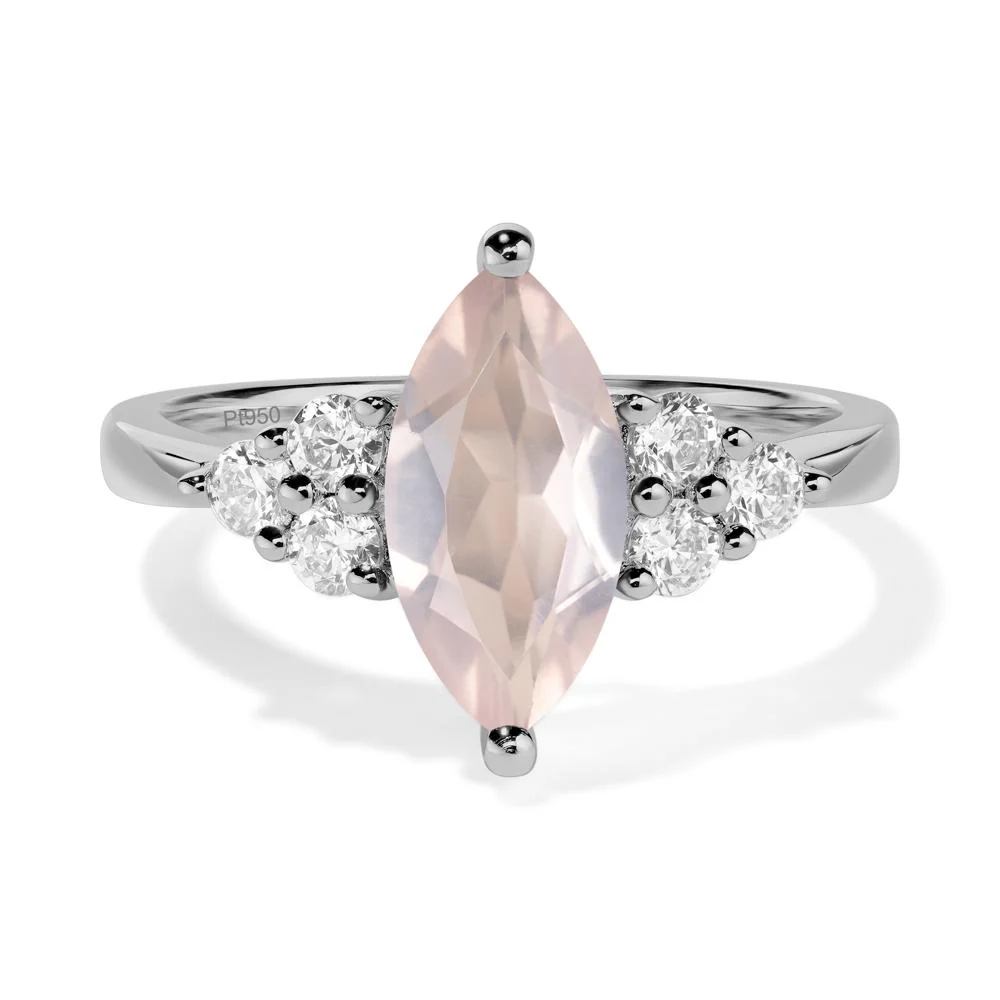 Rose Quartz Marquise Engagement Ring - Image 9