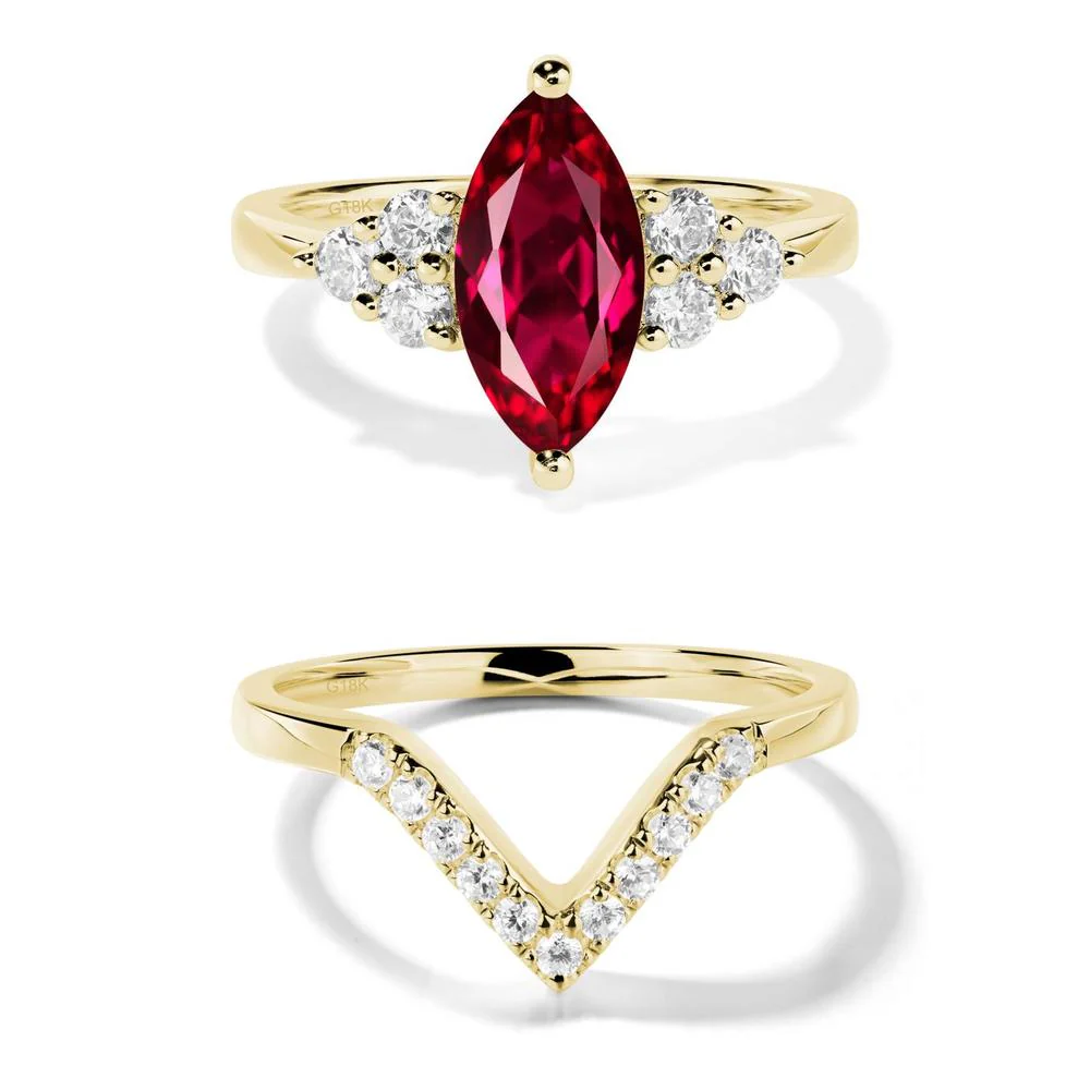Large Marquise Cut Ruby Ring - Image 21