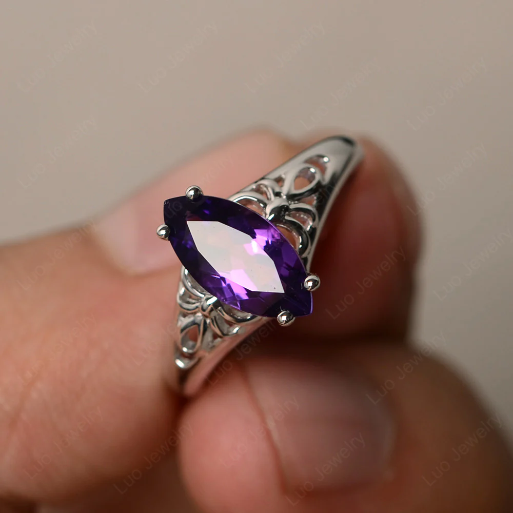 Amethyst Large Engagement Ring