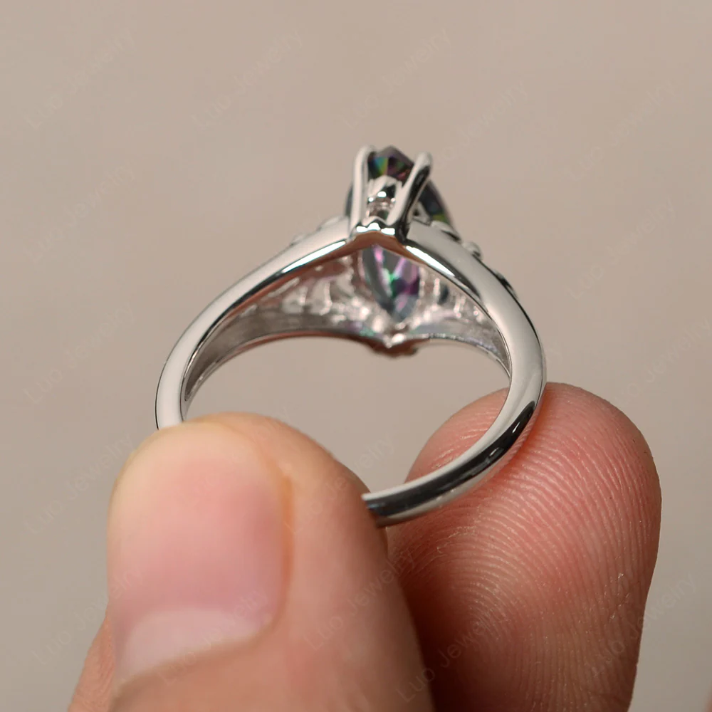 Mystic Topaz Large Engagement Ring - Image 2
