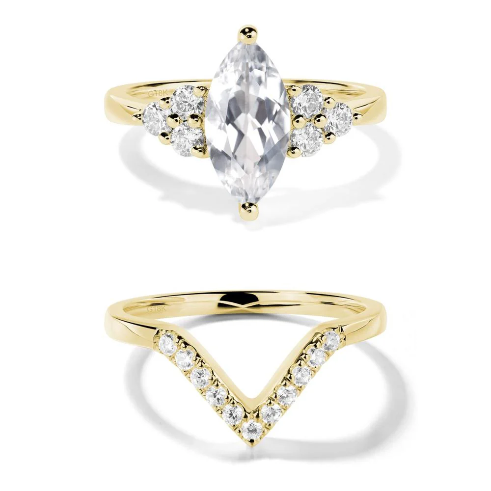 White Topaz Marquise Engagement Ring - Image 21