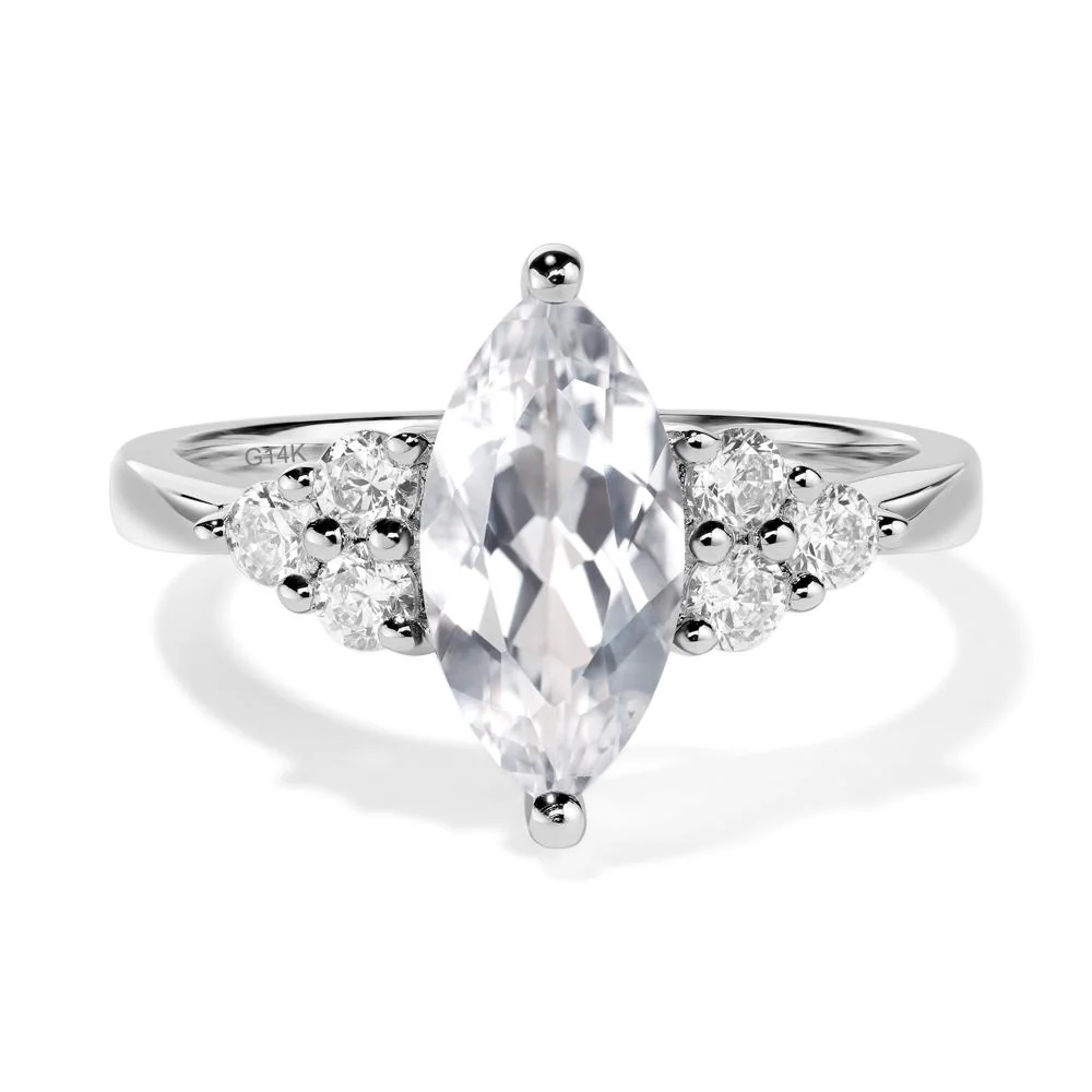 White Topaz Marquise Engagement Ring - Image 3