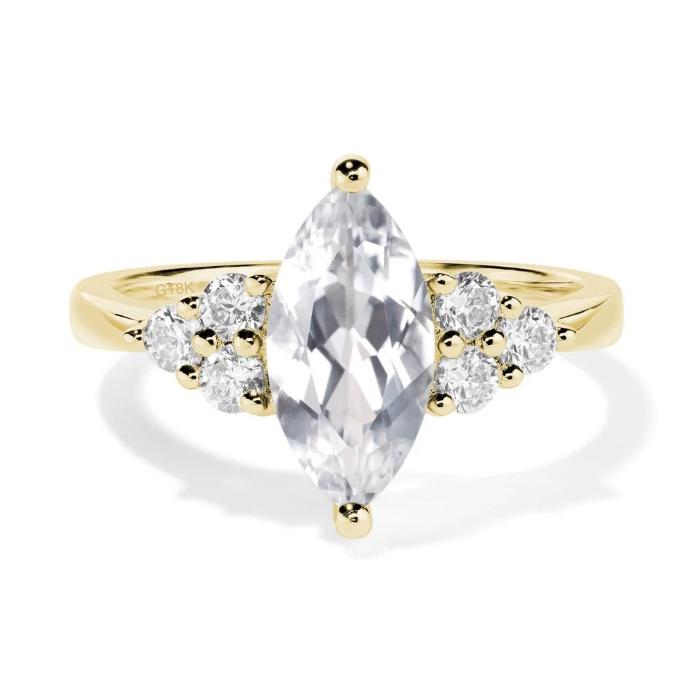 White Topaz Marquise Engagement Ring - Image 7