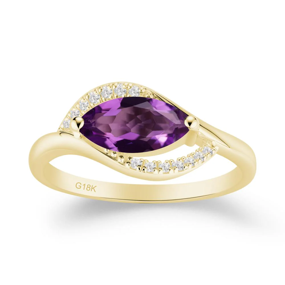 Leaf Amethyst Bypass Ring - Image 2
