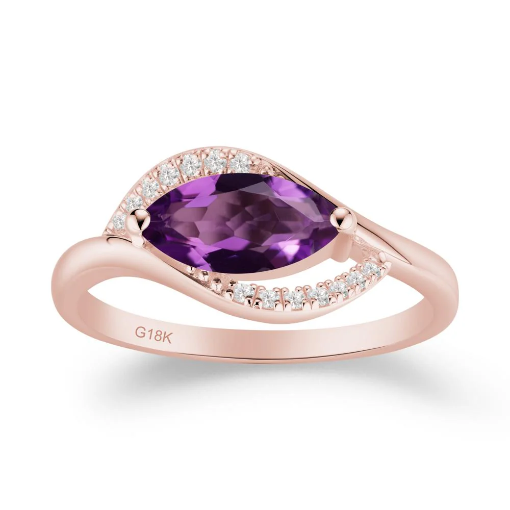 Leaf Amethyst Bypass Ring - Image 9