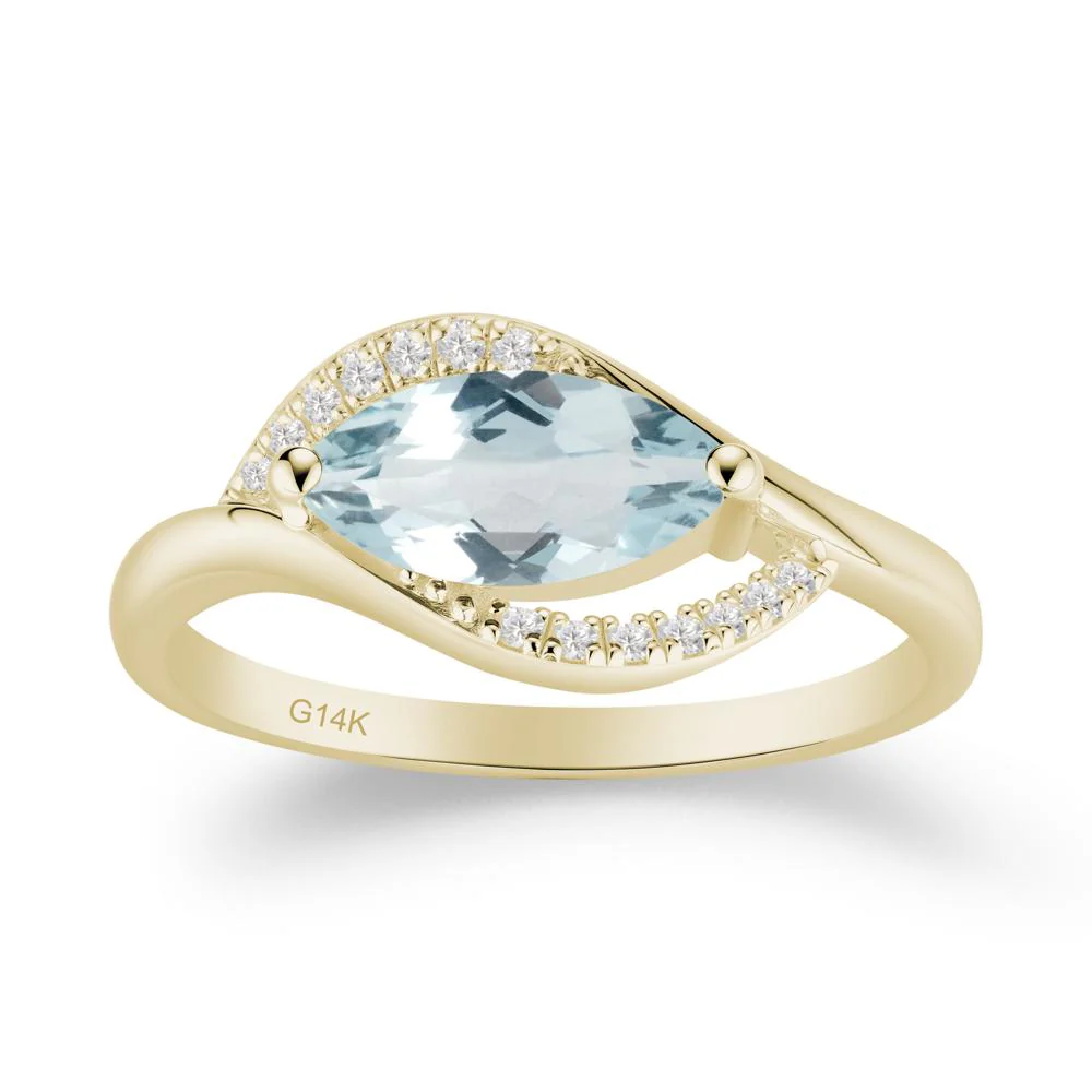 Leaf Aquamarine Bypass Ring - Image 5