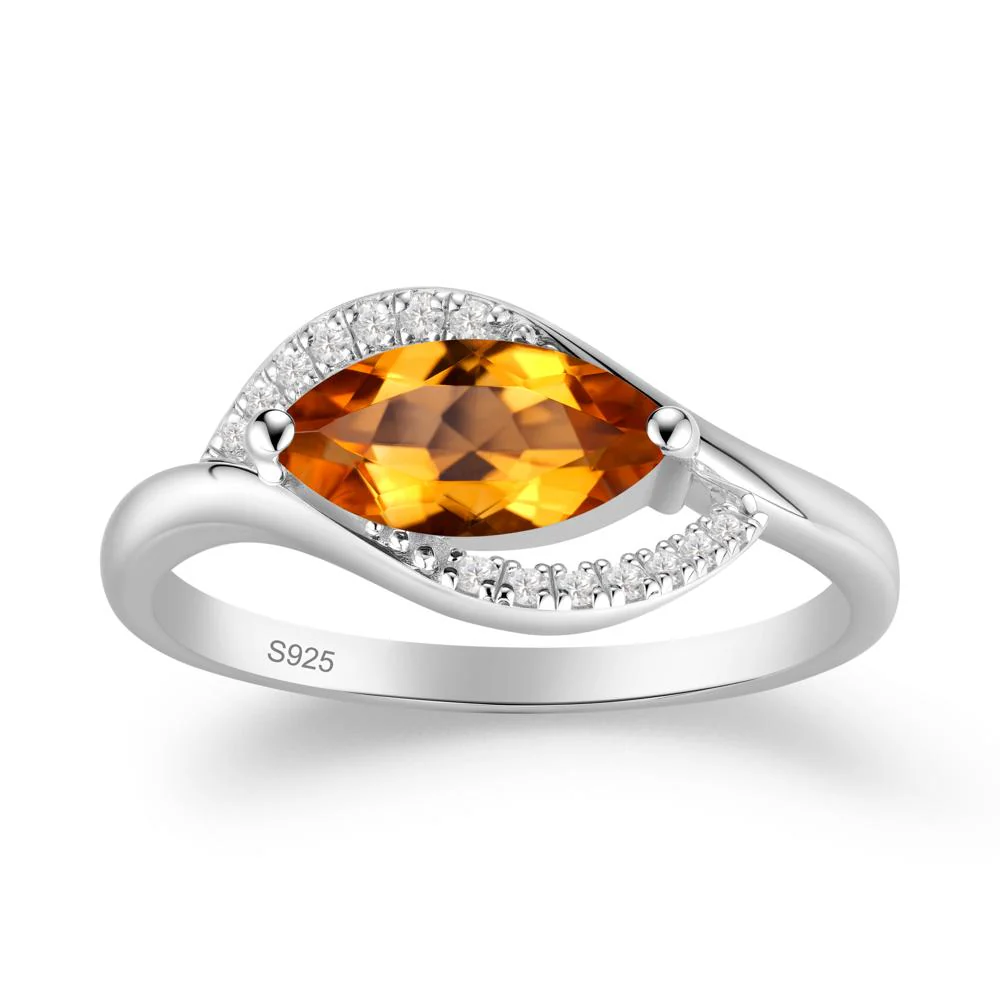 Leaf Citrine Bypass Ring - Image 5