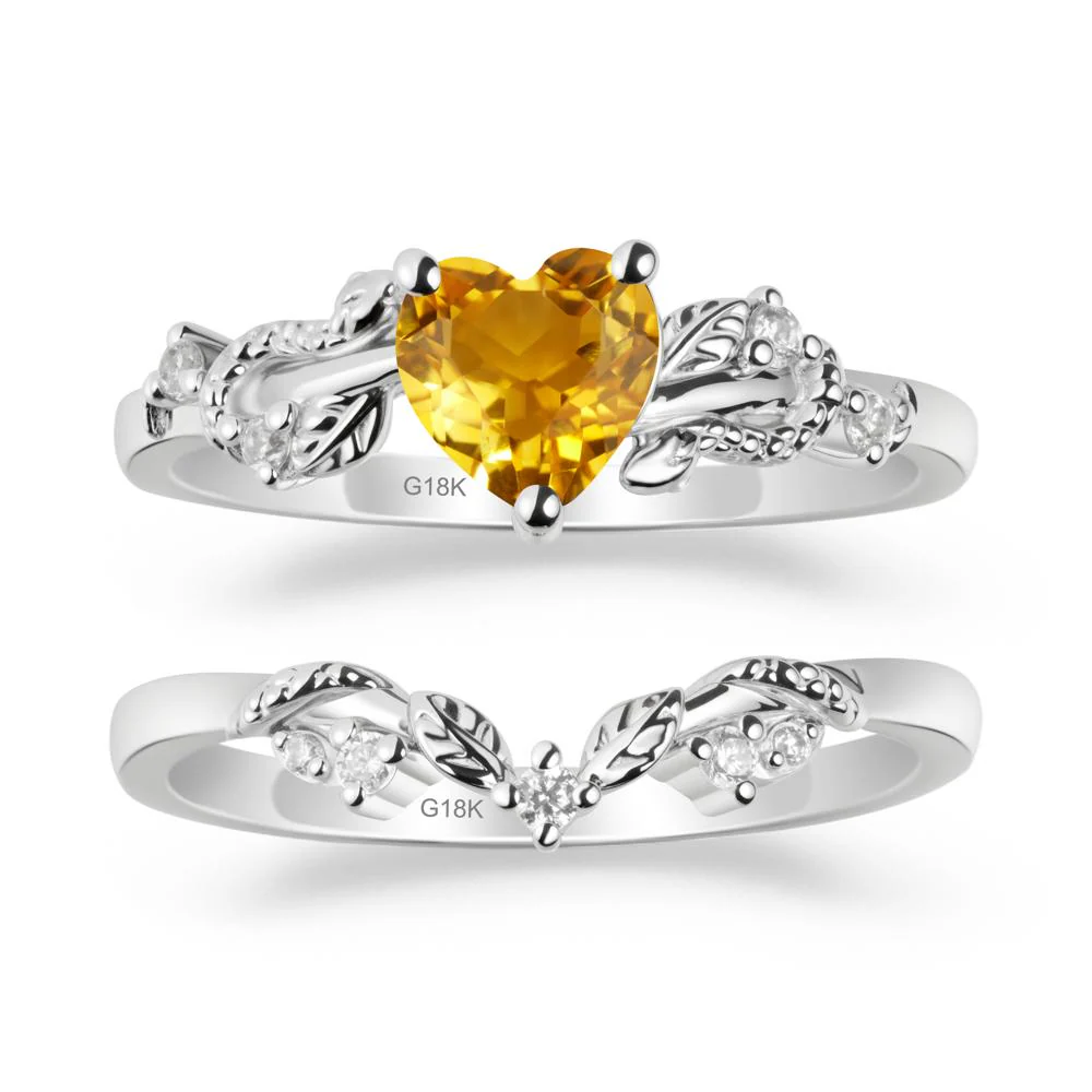 Leaf Design Citrine Ring Set - Image 5