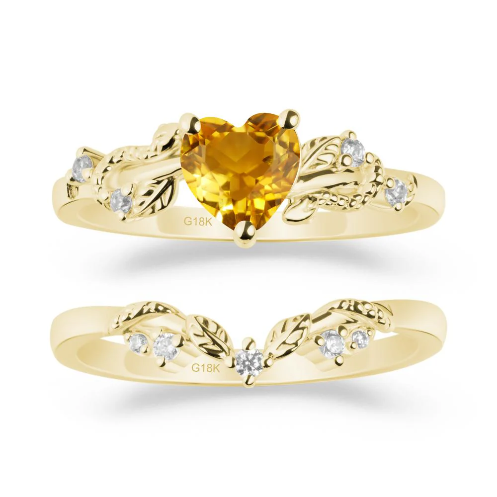 Leaf Design Citrine Ring Set - Image 6