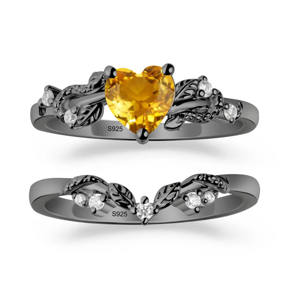 Leaf Design Citrine Ring Set - Image 7