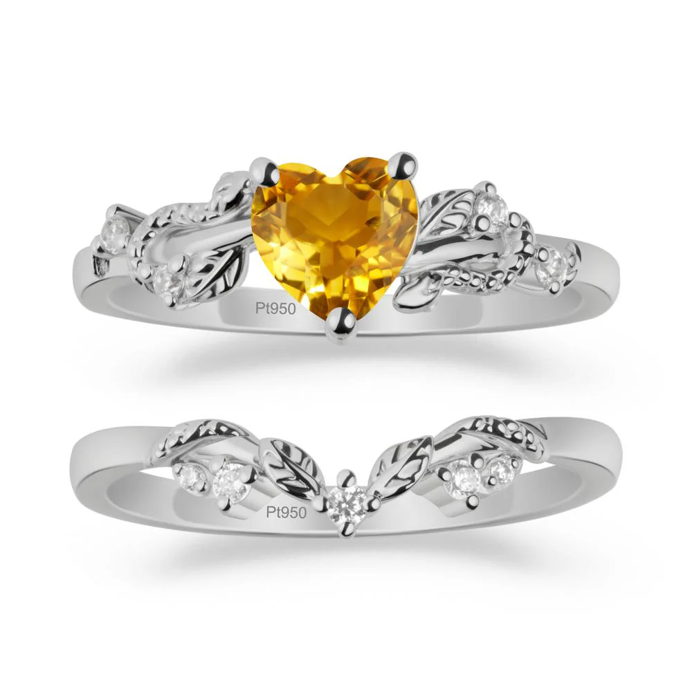 Leaf Design Citrine Ring Set - Image 8