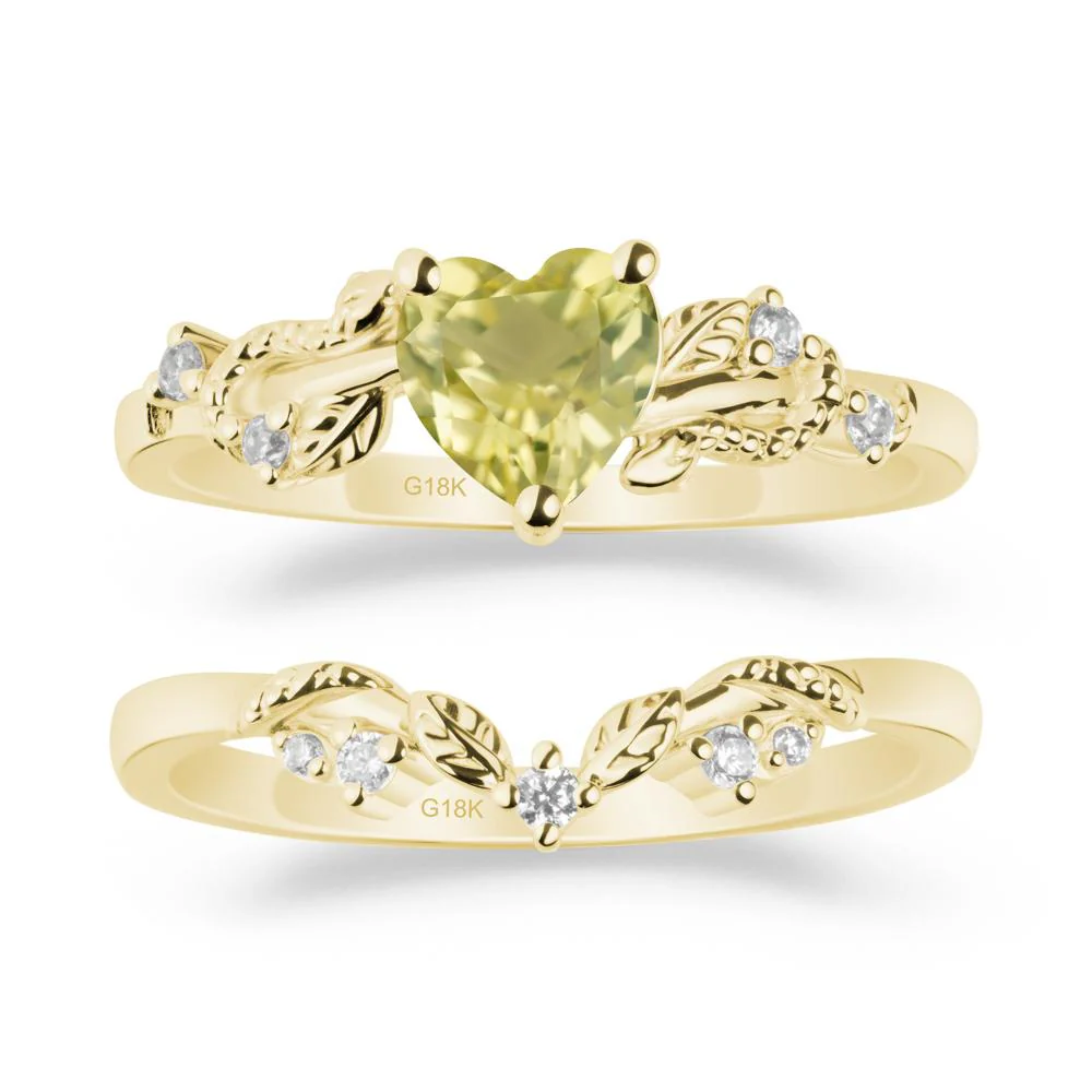 Leaf Design Lemon Quartz Ring Set - Image 6